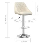 vidaXL Tabouret de bar Crème Velours
