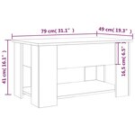 vidaXL Table basse blanc 79x49x41 cm bois d'ingénierie