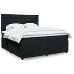 vidaXL Sommier à lattes de lit et matelas Noir 200x200 cm Velours