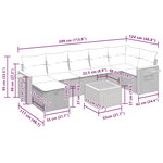 vidaXL Salon de jardin 8 Pièces avec coussins gris résine tressée