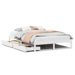 vidaXL Cadre de lit sans matelas blanc 140x200 cm bois de pin massif