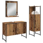 vidaXL Ensemble de mobilier de salle de bain avec étagère 3 Pièces Marron