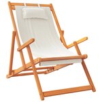 vidaXL Chaises de plage pliables lot de 2 crème tissu