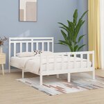 vidaXL Cadre de lit Blanc Bois de pin massif 150x200 cm Très grand