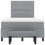 vidaXL Lit à ressorts avec Matelas & Banquette Gris clair 120x190 cm Tissu