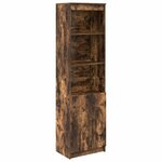 vidaXL Buffet haut chêne fumé 50x35x180 cm bois d'ingénierie