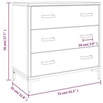 vidaXL Commode Noir 75x35x70 cm Bois de pin massif