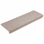 vidaXL Tapis d'escalier 30 pièces 65 x 21 x 4 cm Taupe Bordure rectangulaire