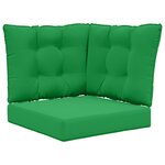 vidaXL Coussin de canapé d'extérieur 3 Pièces Vert Polyester