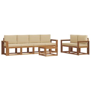 vidaXL Ensemble de canapés d'extérieur 7 pc Naturel et Beige