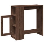 vidaXL Table de bar avec étagères chêne marron bois d'ingénierie