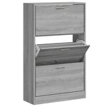 vidaXL Armoire à chaussures Sonoma gris 63x24x103 cm Bois d'ingénierie