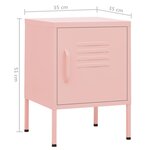 vidaXL Tables de chevet 2 Pièces Rose 35x35x51 cm Acier