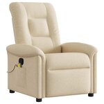 vidaXL Fauteuil de massage inclinable Crème Tissu