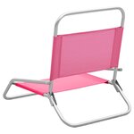 vidaXL Chaises de plage pliables lot de 2 Rose Tissu