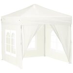 vidaXL Tente de réception pliable avec parois Crème 2x2 m