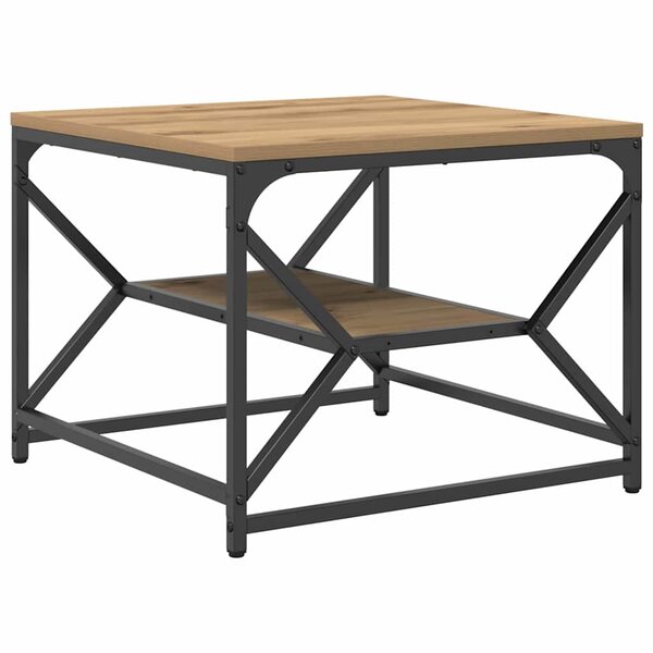 vidaXL Table basse chêne artisanal 51 x 50 x 40 cm