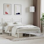 vidaXL Cadre de lit métal sans matelas et tête de lit blanc 140x200 cm