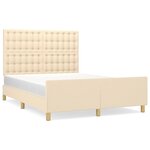 vidaXL Cadre de lit sans matelas crème 140x200 cm tissu