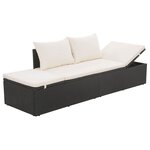 vidaXL Lit de jardin Noir 195x60 cm Résine tressée