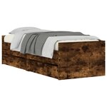 vidaXL Cadre de lit sans matelas chêne fumé 75x190 cm