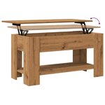 vidaXL Table basse chêne artisanal 101x49x52 cm bois d'ingénierie
