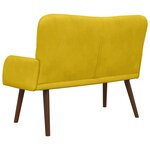 vidaXL Sofa 2 places Jaune 115 x 61 x 87 cm Velours (V)