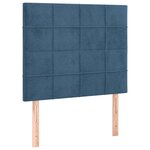 vidaXL Sommier à lattes de lit matelas et LED Bleu foncé 100x200 cm