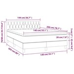 vidaXL Sommier à lattes de lit avec matelas Gris foncé 140x200cm Tissu