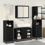 vidaXL Ensemble de mobilier de salle de bain 3 Pièces Chêne noir