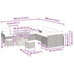 vidaXL Ensemble de canapé de jardin 13 Pièces Gris polyrotin