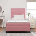 vidaXL Lit Box Spring avec Matelas & LED Rose 120x190 cm Velours