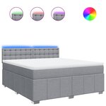 vidaXL Sommier à lattes de lit avec matelas Gris clair 180x200cm Tissu