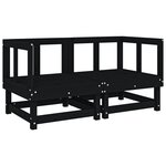 vidaXL Canapés d'angle de jardin 2 Pièces noir bois de pin massif