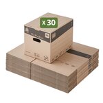 Pack and Move - Lot de 30 cartons déménagement livres avec poignées + 1 adhésif GRATUIT