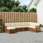 vidaXL Ensemble de canapés d'extérieur 6 pc Naturel et Crème