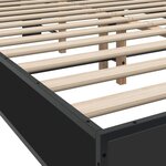 vidaXL Cadre de lit noir 140x190 cm bois d'ingénierie et métal