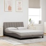 vidaXL Cadre de lit sans matelas taupe 140x200 cm tissu