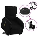 vidaXL Fauteuil de massage inclinable Noir Tissu