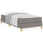 vidaXL Lit à ressorts Taupe  marron 90 x 190 cm Tissu  Bois Engineered
