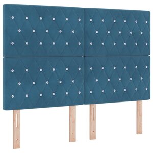 vidaXL Tête de lit LED avec bandes LED Bleu foncé 144 cm Velours