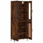 vidaXL Buffet haut Chêne fumé 69 5x34x180 cm Bois d'ingénierie