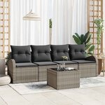 vidaXL Ensemble de canapé de jardin 5 Pièces Gris 55 x 55 x 37 cm