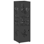 vidaXL Porte-parapluie Noir 15 5 x 15 5 x 49 cm Acier