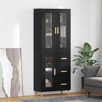 vidaXL Haut Armoire Chêne noir 69 5 x 34 x 180 cm Bois d'ingénierie