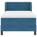 Lit Box Spring vidaXL avec Matelas Bleu Foncé 90x190 cm en Velours