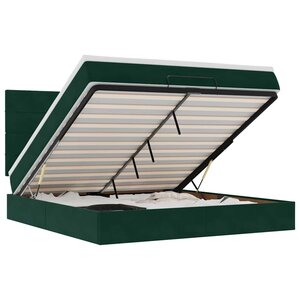 VidaXL Cadre de lit ottoman avec matelas vert foncé 180x200cm velours