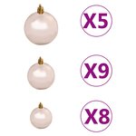 vidaXL Arbre de Noël artificiel pré-éclairé/boules argenté 120 cm PET