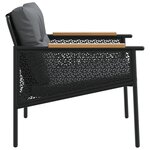 vidaXL Ensemble de meubles de balcon 4 Pièces avec coussins acier noir