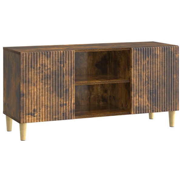 vidaXL Meuble TV Chêne fumé 102 x 34 5 x 50 cm Bois d'ingénierie
